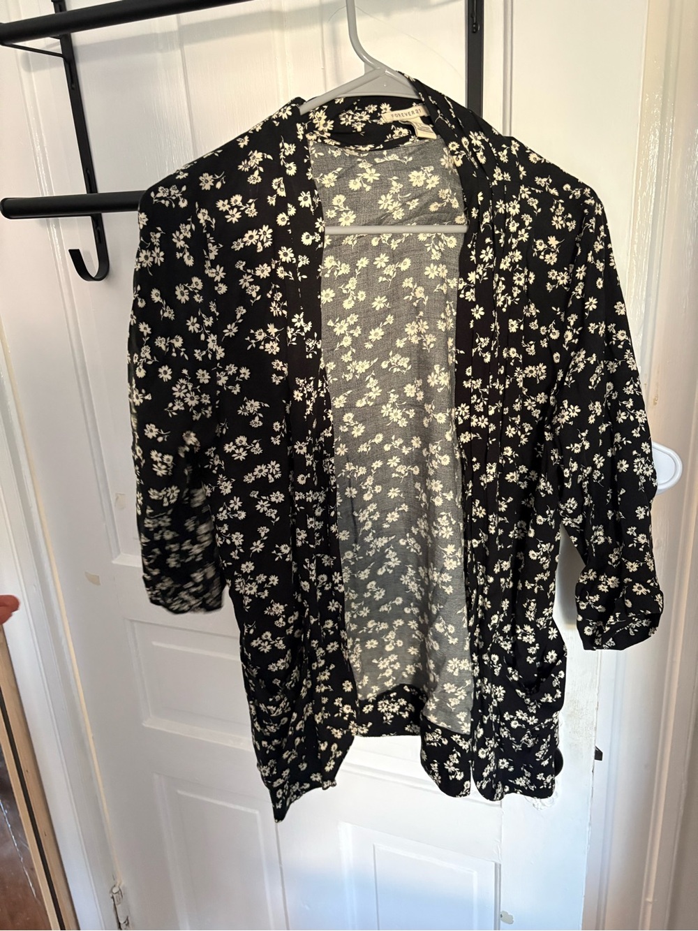 Forever 21 Black and White Floral Jacket
